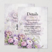 Carte D'accompagnement Peinture aquarelle lavande paeonie (Devant / Derrière)