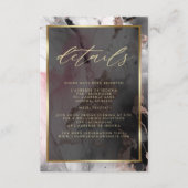 Carte D'accompagnement Peinture de code QR moderne Rose Abstrait Charcoal (Devant)