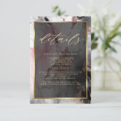 Carte D'accompagnement Peinture de code QR moderne Rose Abstrait Charcoal (Debout devant)