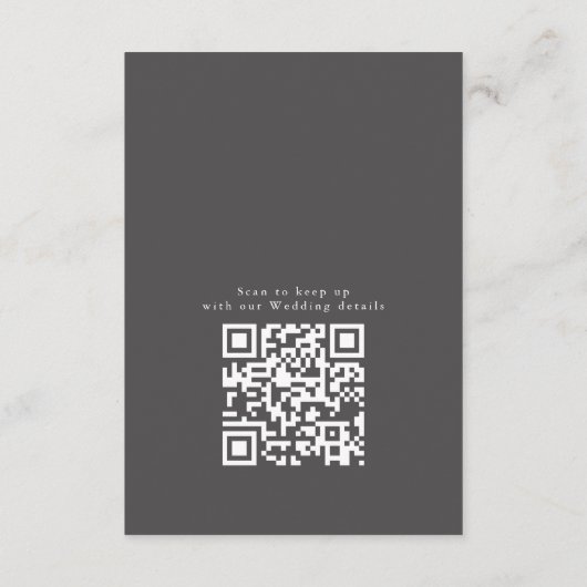 Carte D'accompagnement Peinture de code QR moderne Rose Abstrait Charcoal (Dos)