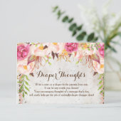 Carte D'accompagnement pensées de couche de douche de fleurs d'aquarelle (Debout devant)