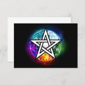 Carte D'accompagnement pentagramme du Wiccan (Devant / Derrière)