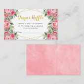 Carte D'accompagnement Peonies d'or rose Baby shower Déchets Raffle (Devant / Derrière)