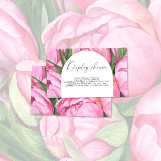 Carte D'accompagnement Peonies fleurs florales - Display douche