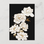 Carte D'accompagnement Peonies florales Blanc Golden Elegant Mariage (Dos)