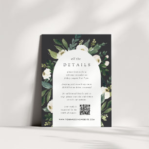 Carte D'accompagnement Peony blanc Détails sur le Mariage floral aquare