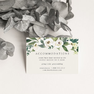 Carte D'accompagnement Peony blanc Hébergements Floral Mariage Hotel