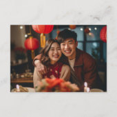 Carte D'accompagnement Peony Chinese Mariage QR Code RSVP Online (Dos)