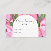 Carte D'accompagnement Peony floral - devinez combien de baisers jeu de n (Devant)