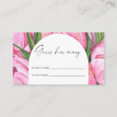 Carte D'accompagnement Peony floral - devinez combien - jeu nuptial (Devant)