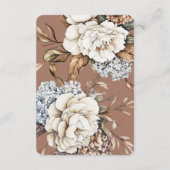 Carte D'accompagnement Peony moderne et Hydrangea Mocha Mousse Mariage (Dos)