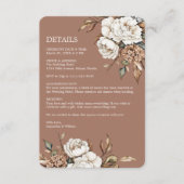 Carte D'accompagnement Peony moderne et Hydrangea Mocha Mousse Mariage (Devant)