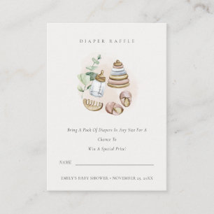 Carte D'accompagnement Pépinière rose Essential Diaper Baby shower Raffin