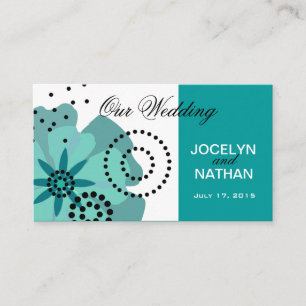Carte D'accompagnement Pepper Poppies Mariage site turquoise