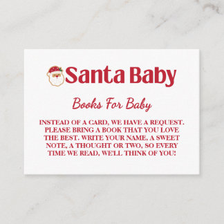 Carte D'accompagnement Père Noël Baby Baby shower Rouge Et Vert