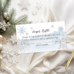 Carte D'accompagnement Père Noël Baby Christmas Baby Diaper Raffle<br><div class="desc">Calligraphie adorable avec des flocons de neige,  invitation à la douche pour bébé sur le thème de l'hiver. Facile à personnaliser avec vos détails. Vérifiez la collection pour rechercher les éléments correspondants comme cartes de boîtier.</div>