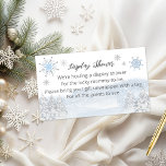 Carte D'accompagnement Père Noël Baby Christmas Baby shower Affichage dou<br><div class="desc">Calligraphie adorable avec des flocons de neige,  invitation à la douche pour bébé sur le thème de l'hiver. Facile à personnaliser avec vos détails. Vérifiez la collection pour rechercher les éléments correspondants comme cartes de boîtier.</div>