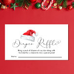 Carte D'accompagnement Père Noël Baby Christmas Baby shower Déchets Raffl<br><div class="desc">Une jolie carte d'invitation baby shower de Noël qui présente "Déchets Raffle" dans un script élégant avec un battement de coeur et une aquarelle illustration d'un casquette du Père Noël rouge. Personnalisez la demande de tombola de couche en typographie simple.</div>