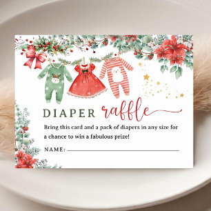 Carte D'accompagnement Père Noël Baby Christmas Baby shower Déchets Raffl