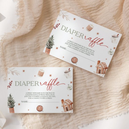 Carte D'accompagnement Père Noël Baby shower Diaper Raffle