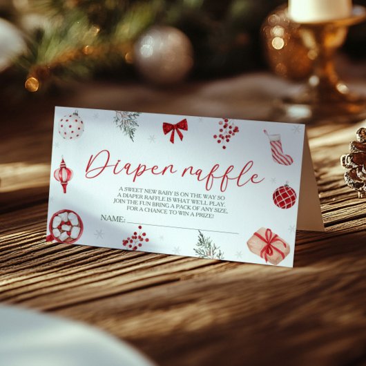 Carte D'accompagnement Père Noël Baby shower Diaper Raffle