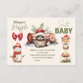 Carte D'accompagnement Père Noël Baby Woodland Hiver Diapper Raffle (Devant)