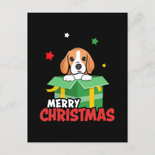 Carte D'accompagnement Père Noël Beagle Amoureux de Chien Joyeux Noël Xma
