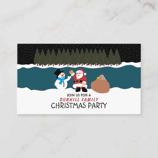 Carte D'accompagnement Père Noël cadeau à Snowman, Ticket de fête de Noël (Devant)