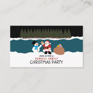 Carte D'accompagnement Père Noël cadeau à Snowman, Ticket de fête de Noël