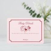 Carte D'accompagnement Perfect Match Made in Heaven Pink Party Details (Debout devant)