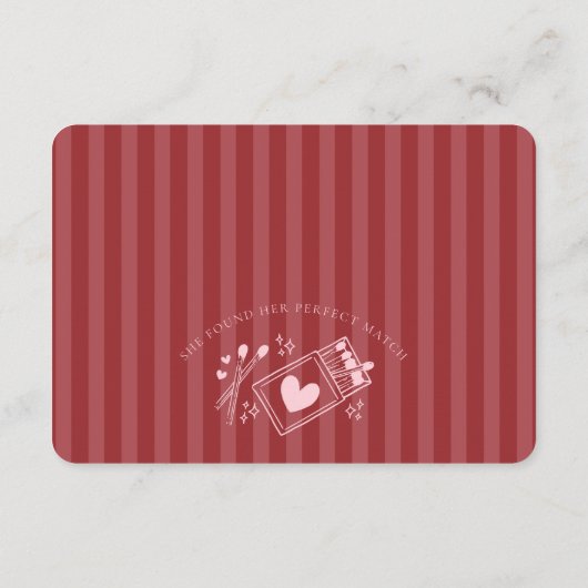 Carte D'accompagnement Perfect Match Made in Heaven Pink Party Details (Dos)