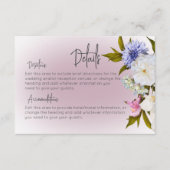 Carte D'accompagnement Peri Blanc Mauve Floral Détails Moderne (Devant)