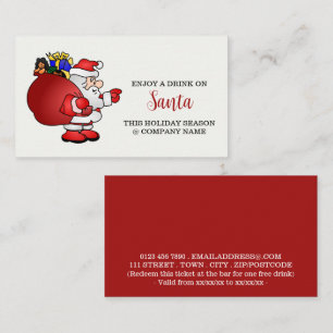 Carte D'accompagnement Période des Fêtes - Sac de Père Noël - Billet de B