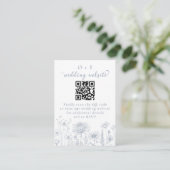 Carte D'accompagnement Periwinkle Botanical Wedding Website QR Code  (Debout devant)