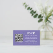 Carte D'accompagnement Périwinkle Mariage minimal QR RSVP (Debout devant)