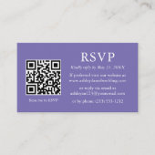 Carte D'accompagnement Périwinkle Mariage minimal QR RSVP (Devant)
