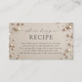 Carte D'accompagnement Perles Élégantes Apportez Une Recette S'Il Vous Pl (Devant)