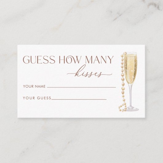 Carte D'accompagnement Perles Et Procuco Devinez Combien De Baisers (Devant)