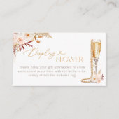 Carte D'accompagnement Perles et Prosecco avec douche à affichage floral (Devant)