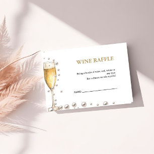 Carte D'accompagnement Perles et Prosecco Raffle Fête des mariées Jeu