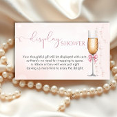 Carte D'accompagnement Perles et Prosecco Rose Affichage Mariage