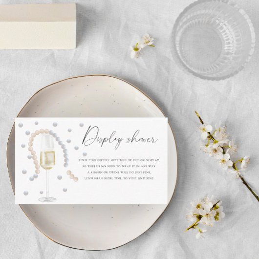 Carte D'accompagnement Perles & Prosecco - Affichage de la douche
