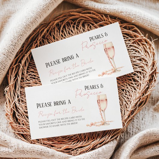 Carte D'accompagnement Perles & Prosecco Blush Rose Réception de Mariage