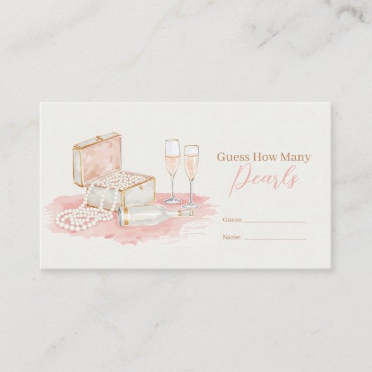 Carte D'accompagnement Perles & Prosecco Devinez combien de perles (Devant)