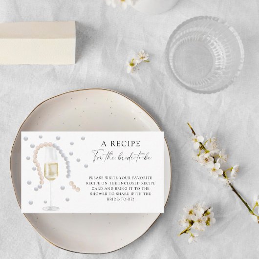 Carte D'accompagnement Perles & Prosecco - Recette pour la future mariée