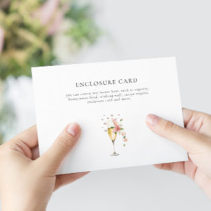 Carte D'accompagnement Perles Roses et Prosecco : Carton d'Invitation Per