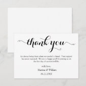 Carte D'accompagnement Personalized Black Script Wedding thank you (Devant / Derrière)
