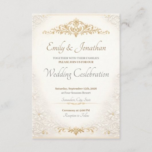 Carte D'accompagnement Personalized Editable Wedding Enclosure Cards (Devant)