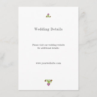 Carte D'accompagnement Personalized Folk Floral Wedding Details