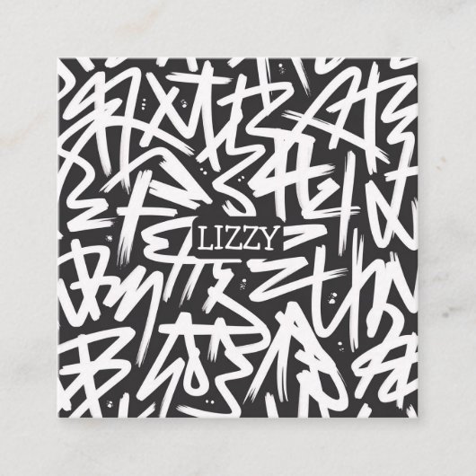 Carte D'accompagnement Personalized Graffiti Name Pattern — Custom Urban (Devant)